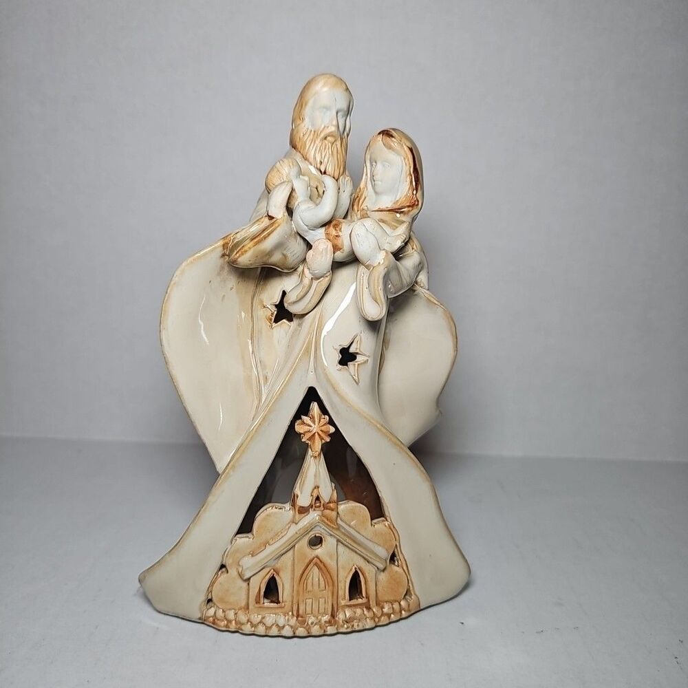 Kirkland's Potter' Garden Holy Family Nativity Tea Light 8.5"